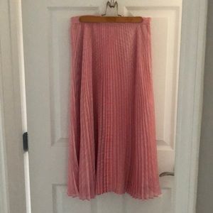 Club Monaco Pink Pleated Midi Skirt